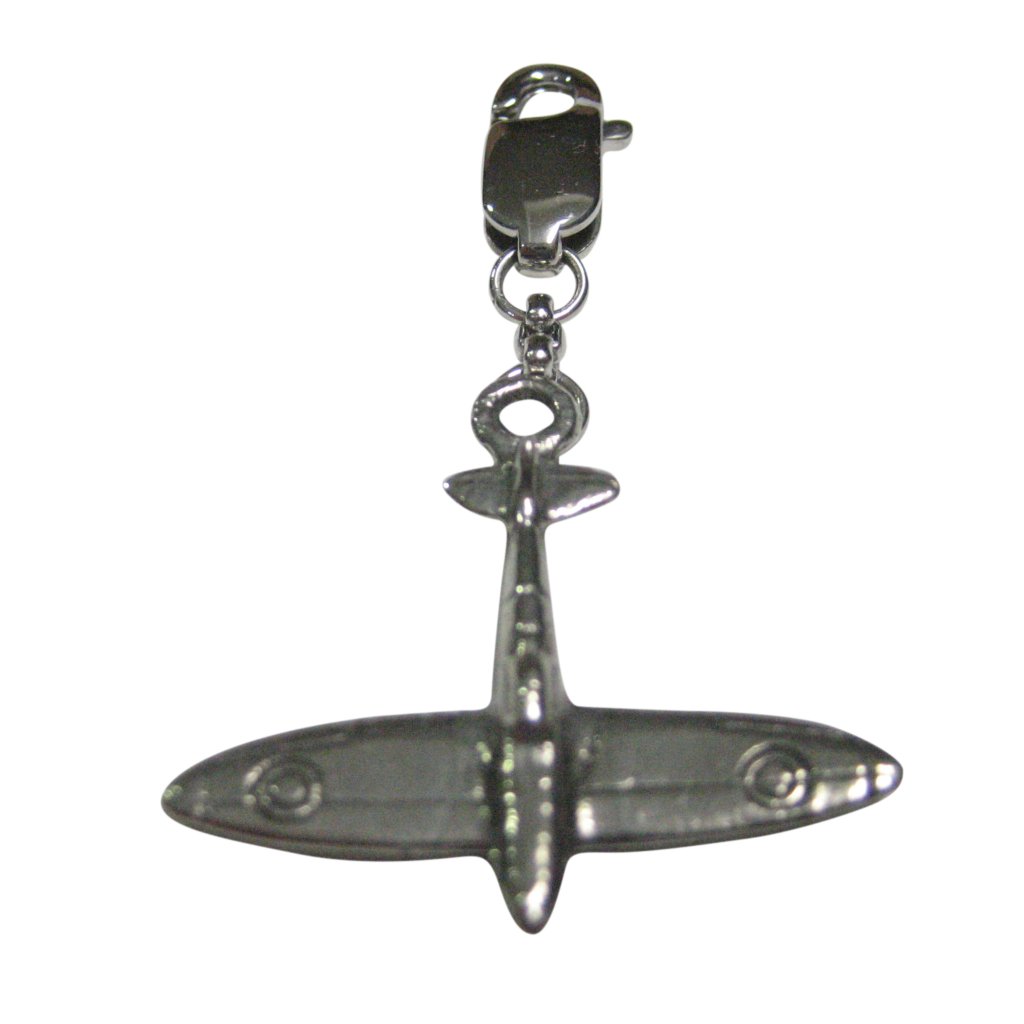 Spitfire Plane Pendant Zipper Pull Charm